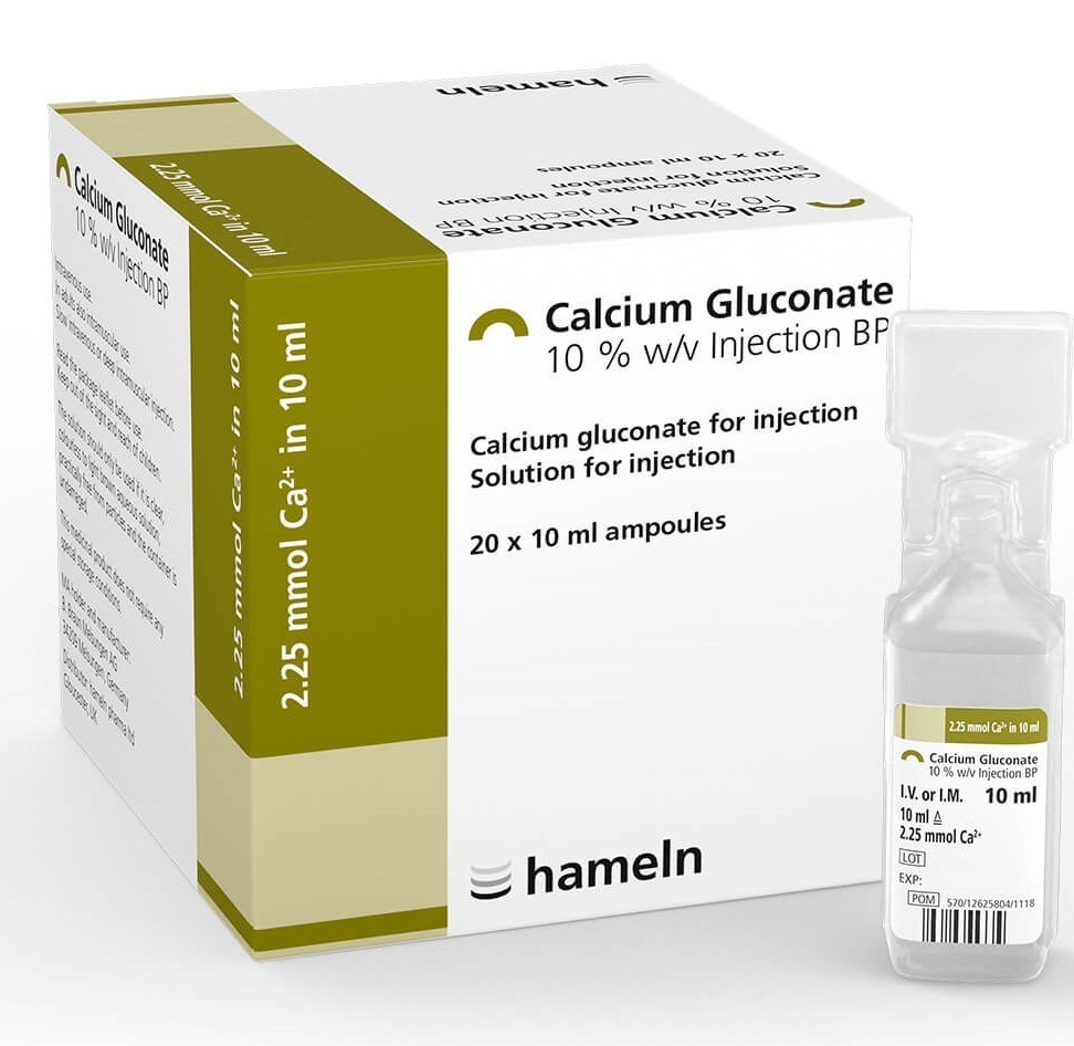 CALCIUM GLUCONATE 10 % amp. inj. bte/20